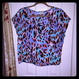 Always Multicolor Animal Print Crop Top Size Large